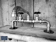 Laden Sie das Bild in den Galerie-Viewer, Outdoor / Indoor Copper Pipe Swivel Mixer Faucet Taps - Black Handles - Miss Artisan