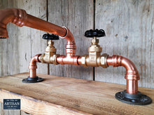 Laden Sie das Bild in den Galerie-Viewer, Outdoor / Indoor Copper Pipe Swivel Mixer Faucet Taps - Black Handles - Miss Artisan