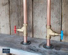 Load image into Gallery viewer, Pair Of Copper Pipe Swivel Faucet Taps