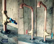 Charger l&#39;image dans la galerie, Pair Of Copper Pipe Swivel Faucet Taps