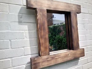 Reclaimed Solid Wood Rustic Mirror - Style 5 - Miss Artisan