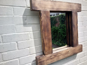 Reclaimed Solid Wood Rustic Mirror - Style 5 - Miss Artisan