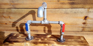 Galvanized Pipe Mixer Faucet Taps - Lever Handles - Miss Artisan