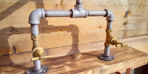 Galvanized Pipe Mixer Faucet Taps - Stopcock Handle - Miss Artisan