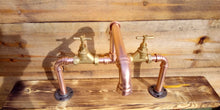 Charger l&#39;image dans la galerie, Copper Pipe Swivel Mixer Faucet Taps - Counter Top Bowl - Miss Artisan