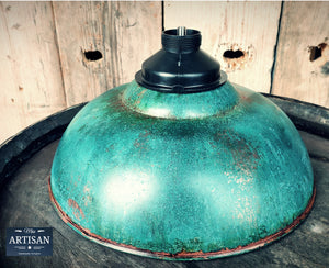 Rustic Old Verdigris Copper Sink Bowls With Strainers