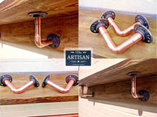 Load image into Gallery viewer, Copper Pipe Shelf Brackets - Pair - Miss Artisan