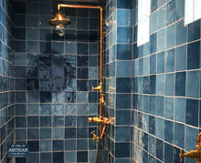 Load image into Gallery viewer, Thermostatic Copper Rainfall Shower With Hand Sprayer And Lower Tap
