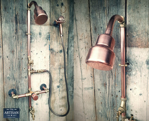 Thermostatic Copper Rainfall Shower With Hand Sprayer, Lower Tap And Pure Copper Shower Head