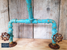 Load image into Gallery viewer, Outdoor / Indoor Verdigris Copper Pipe Mixer Faucet Tap - Miss Artisan