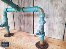 Load image into Gallery viewer, Outdoor / Indoor Verdigris Copper Pipe Mixer Faucet Tap - Miss Artisan