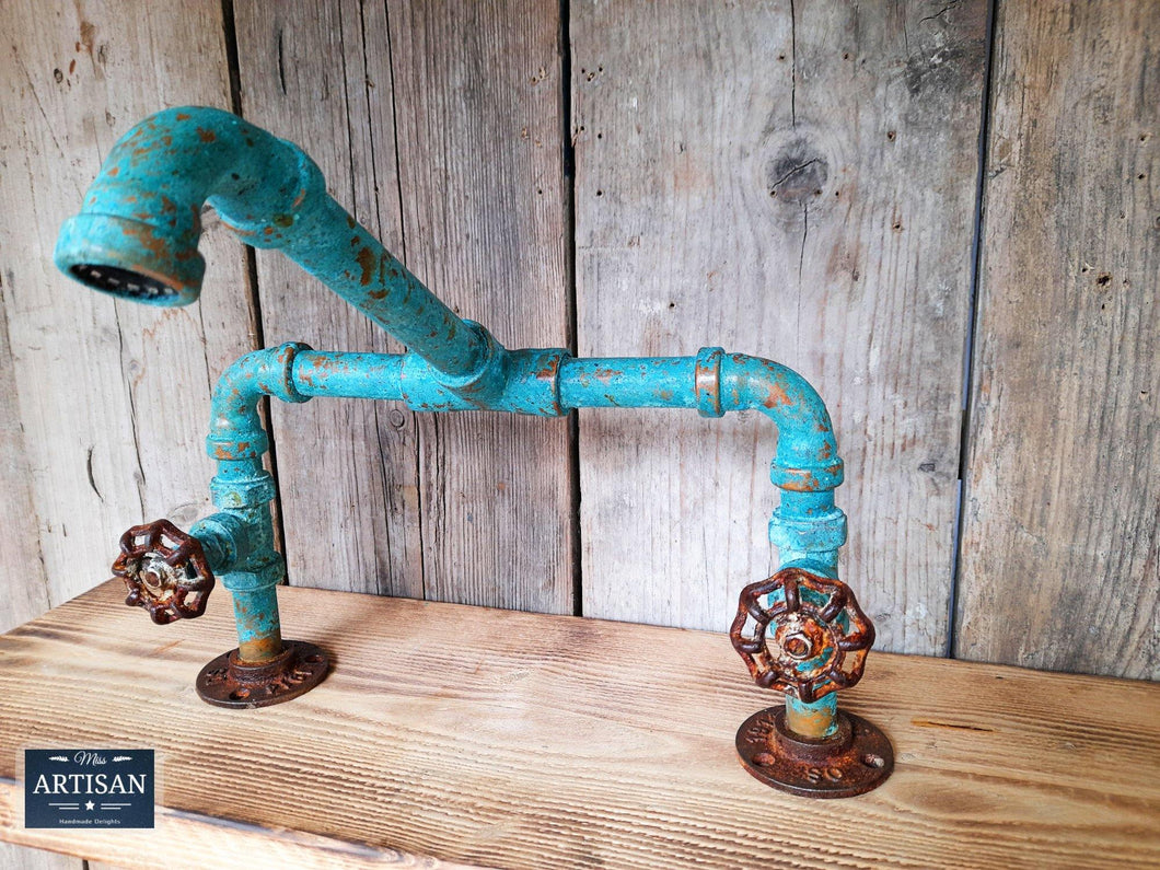Outdoor / Indoor Verdigris Copper Pipe Mixer Faucet Tap - Miss Artisan