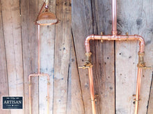 Load image into Gallery viewer, Copper Pipe Rainfall Shower With Down Pipes - Miss Artisan