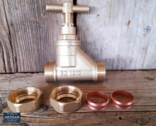 Load image into Gallery viewer, 22mm / 15mm Solid Brass Compression Valve