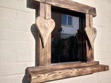 Load image into Gallery viewer, Reclaimed Solid Wood Love Heart Mirror With Shelf - Style 8 - Miss Artisan