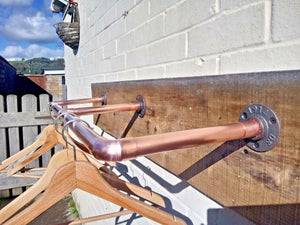 Copper Pipe Clothes Rail - Wall Mounted - Miss Artisan