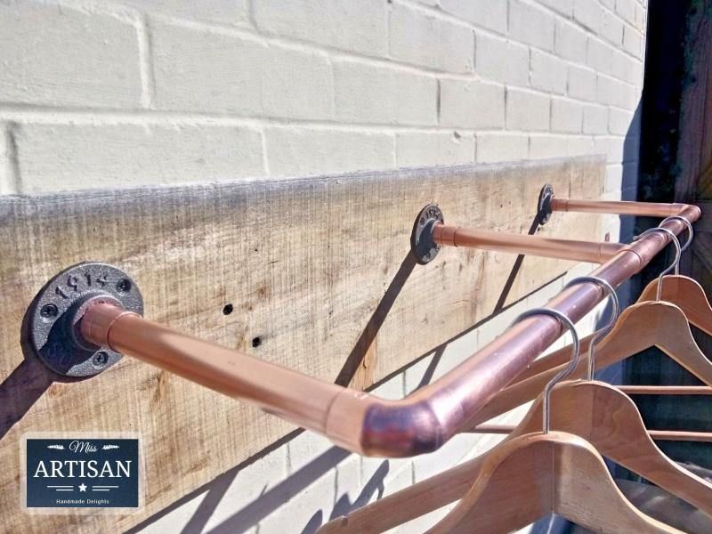 Copper Pipe Clothes Rail Wall Mounted