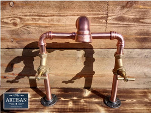 Copper Pipe Swivel Mixer Faucet Taps - Raised Bowl - Miss Artisan