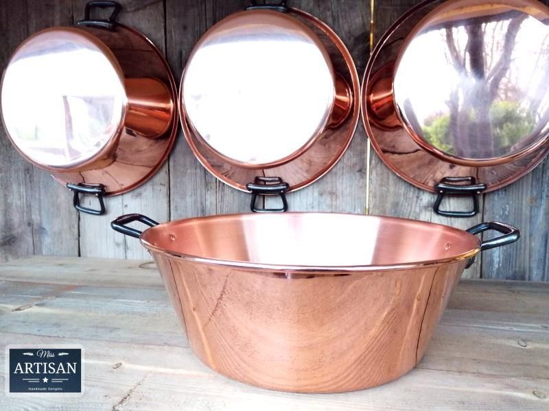 Pure 38cm Copper Jam / Cooking Pans - 9 Litre - Miss Artisan