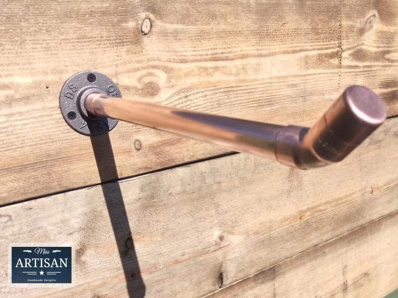 Angled Copper Pipe Clothes Rail - Miss Artisan