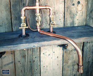 Copper Bath Filler Faucet With Hand Sprayer