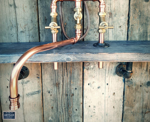 Copper Bath Filler Faucet With Hand Sprayer