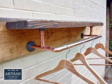 Load image into Gallery viewer, Rustic Shelf With Copper Clothes Rail - Miss Artisan