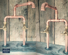 Charger l&#39;image dans la galerie, Copper Pipe Swivel Mixer Faucet Taps - Raised Bowl