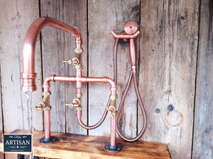 Copper Pipe Mixer Tap With Hand Sprayer - Miss Artisan