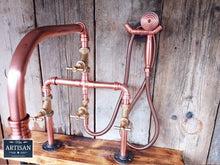 Charger l&#39;image dans la galerie, Copper Pipe Mixer Tap With Hand Sprayer - Miss Artisan