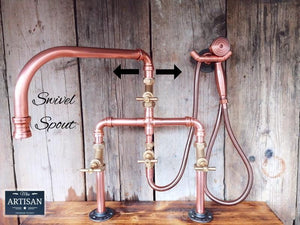 Copper Pipe Mixer Tap With Hand Sprayer - Miss Artisan