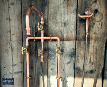 Load image into Gallery viewer, Copper Pipe Mixer Tap With Hand Sprayer And Down Pipes