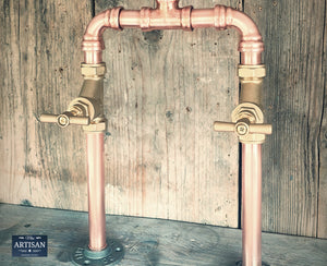 Copper Pipe Swivel Mixer Faucet Taps - Raised Bowl