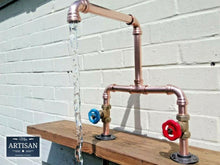Load image into Gallery viewer, Copper Pipe Double Sink Mixer Swivel Faucet Taps - Miss Artisan
