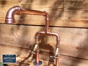 Copper Pipe Swivel Mixer Faucet Taps - Wide Reach - Miss Artisan