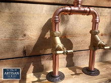 Charger l&#39;image dans la galerie, Copper Pipe Swivel Mixer Faucet Taps - Wide Reach - Miss Artisan