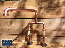 Charger l&#39;image dans la galerie, Copper Pipe Swivel Mixer Faucet Taps - Wide Reach - Miss Artisan