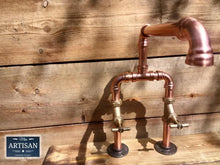 Charger l&#39;image dans la galerie, Copper Pipe Swivel Mixer Faucet Taps - Wide Reach - Miss Artisan