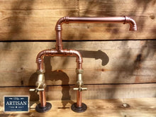 Charger l&#39;image dans la galerie, Copper Pipe Swivel Mixer Faucet Taps - Wide Reach - Miss Artisan