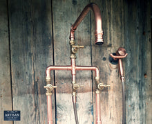 Charger l&#39;image dans la galerie, Freestanding Copper Pipe Mixer Tap With Hand Sprayer