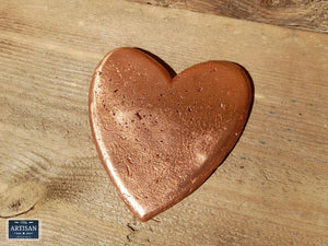 Hand Cast Heavy Pure Copper Hearts