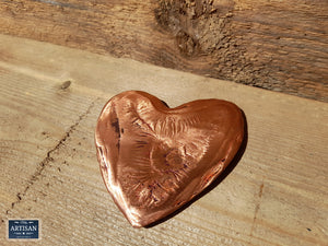 Hand Cast Heavy Pure Copper Hearts