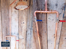 Load image into Gallery viewer, Copper Pipe Rainfall Shower With Down Pipes - Miss Artisan
