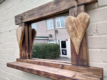 Charger l&#39;image dans la galerie, Reclaimed Solid Wood Love Heart Mirror With Shelf - Style 7 - Miss Artisan