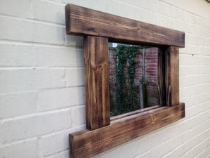Reclaimed Solid Wood Rustic Mirror - Style 4 - Miss Artisan
