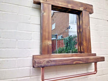 Load image into Gallery viewer, Reclaimed Solid Wood Mirror With Shelf And Rail - Style 6 - Miss Artisan