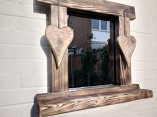 Laden Sie das Bild in den Galerie-Viewer, Reclaimed Solid Wood Love Heart Mirror With Shelf - Style 8 - Miss Artisan