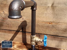 Load image into Gallery viewer, 1 x Rusty Old Cast Iron Tap - Blue Handle - Miss Artisan