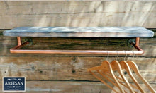 Load image into Gallery viewer, Reclaimed Burnt Charcoal Shelf With Copper Clothes Rail - Miss Artisan
