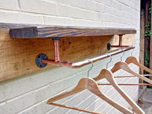 Load image into Gallery viewer, Rustic Shelf With Copper Clothes Rail - Miss Artisan